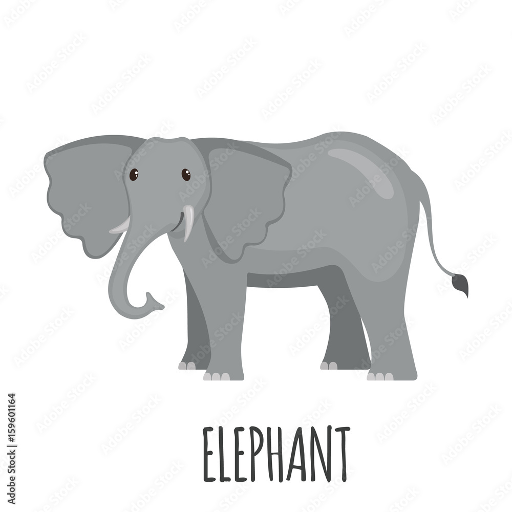 Fototapeta premium Cute Elephant in flat style.