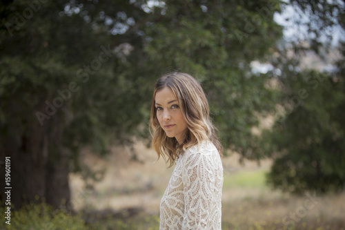 Woman in park, Stoney Point, Topanga Canyon, Chatsworth, Los Angeles, California, USA photo
