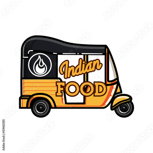 Color vintage indian food emblem