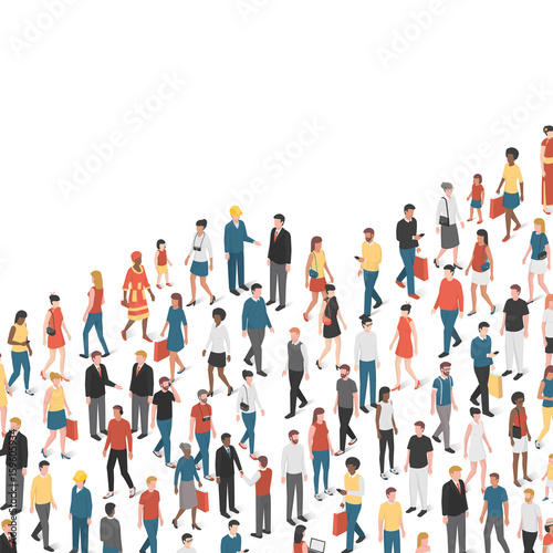 Growing chart composed of people