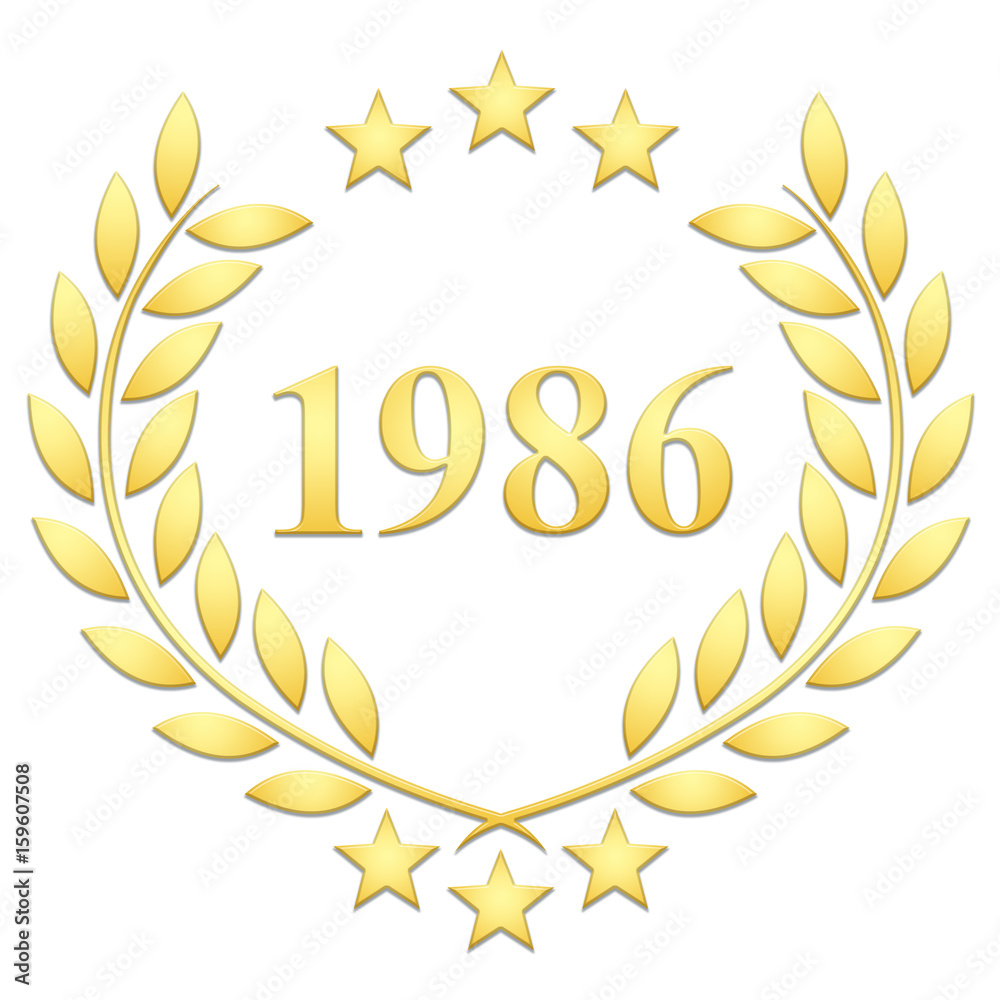 Lauriers 3 étoiles 1986 sur fond blanc Lauriers 3 étoiles 1986 sur fond blanc