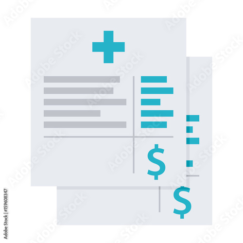 Medical invoice or hospital bills, vector illustration in flat style