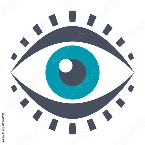 Ophthalmology concept with eye  vector icon in flat style
