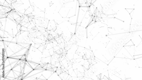 White abstract plexus futuristic geometric business news animated background with black lines