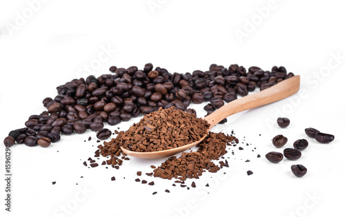 ground coffee isolated on white background
