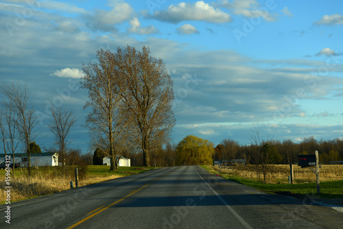 Country scene in early spring on US Route 2 near town of Alburgh in north Vermont, USA. © Wangkun Jia