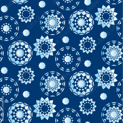 Snowflake silhouette seamless pattern for surface design, fabric, wrapping pa...