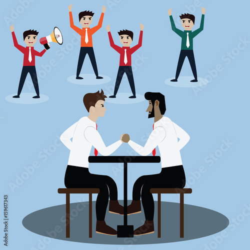 Business competition concept,arm wrestling - Vector