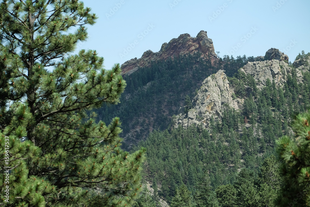 View of the Flatirons in Boulder from the side