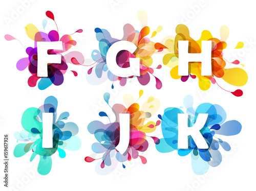 Abstract colorful capital letters set.