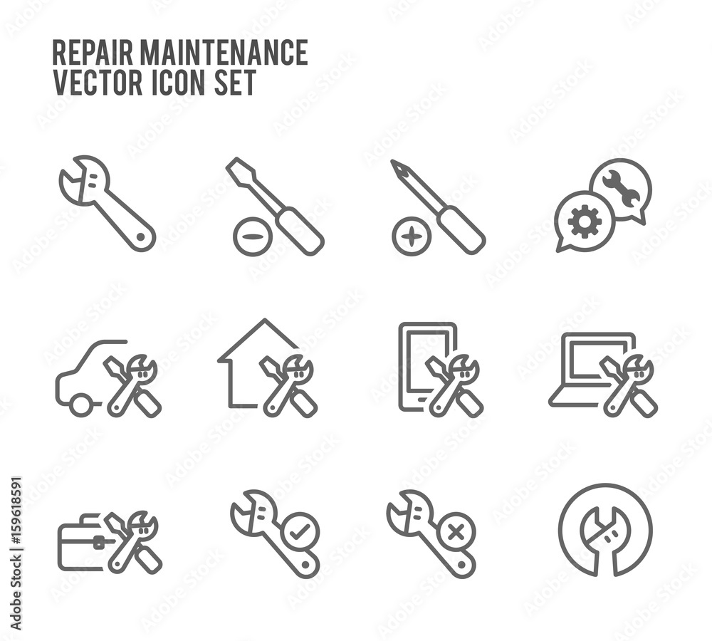Repair Maintenance Vector Icon Set Repair Maintenance Vector Icon Set