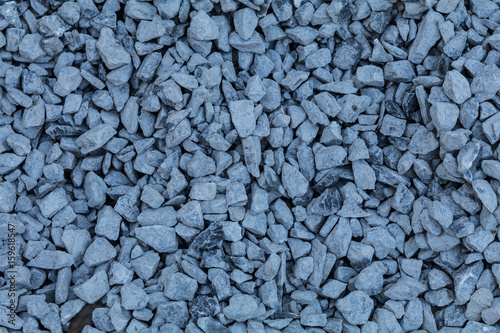 Pile of blue construction granite rock