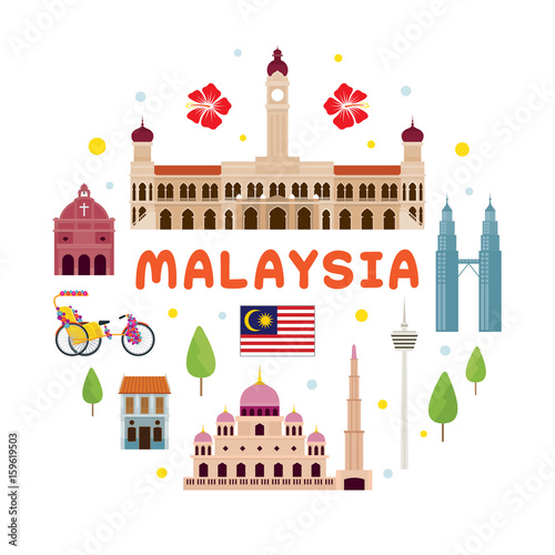 Malaysia Travel Attraction Label