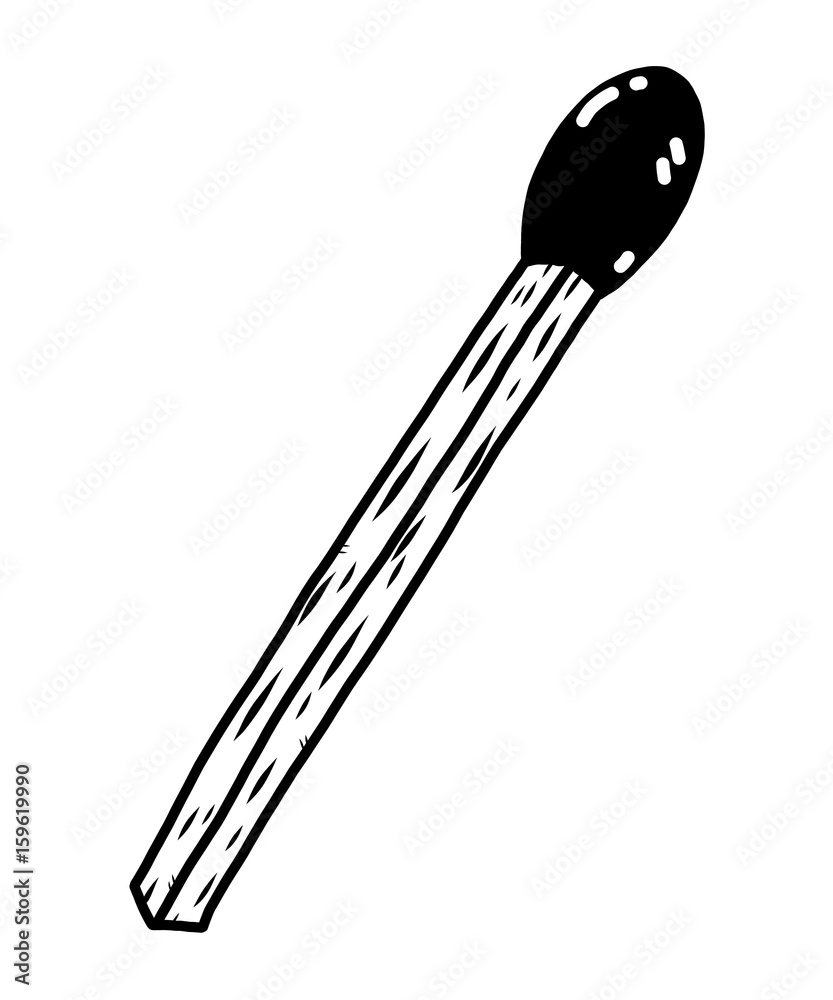 matchstick / cartoon vector and illustration, black and white, hand