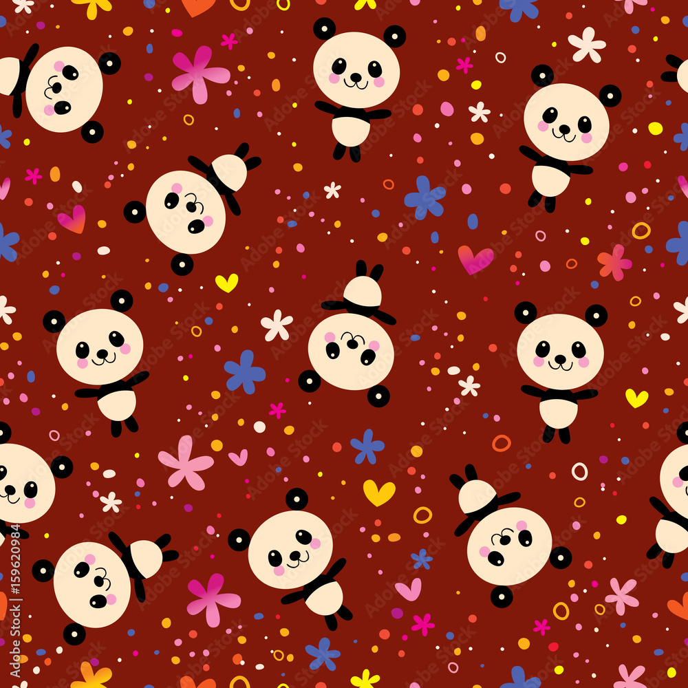 baby panda bears seamless pattern baby panda bears seamless pattern
