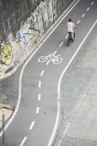 Cycle lane along the river