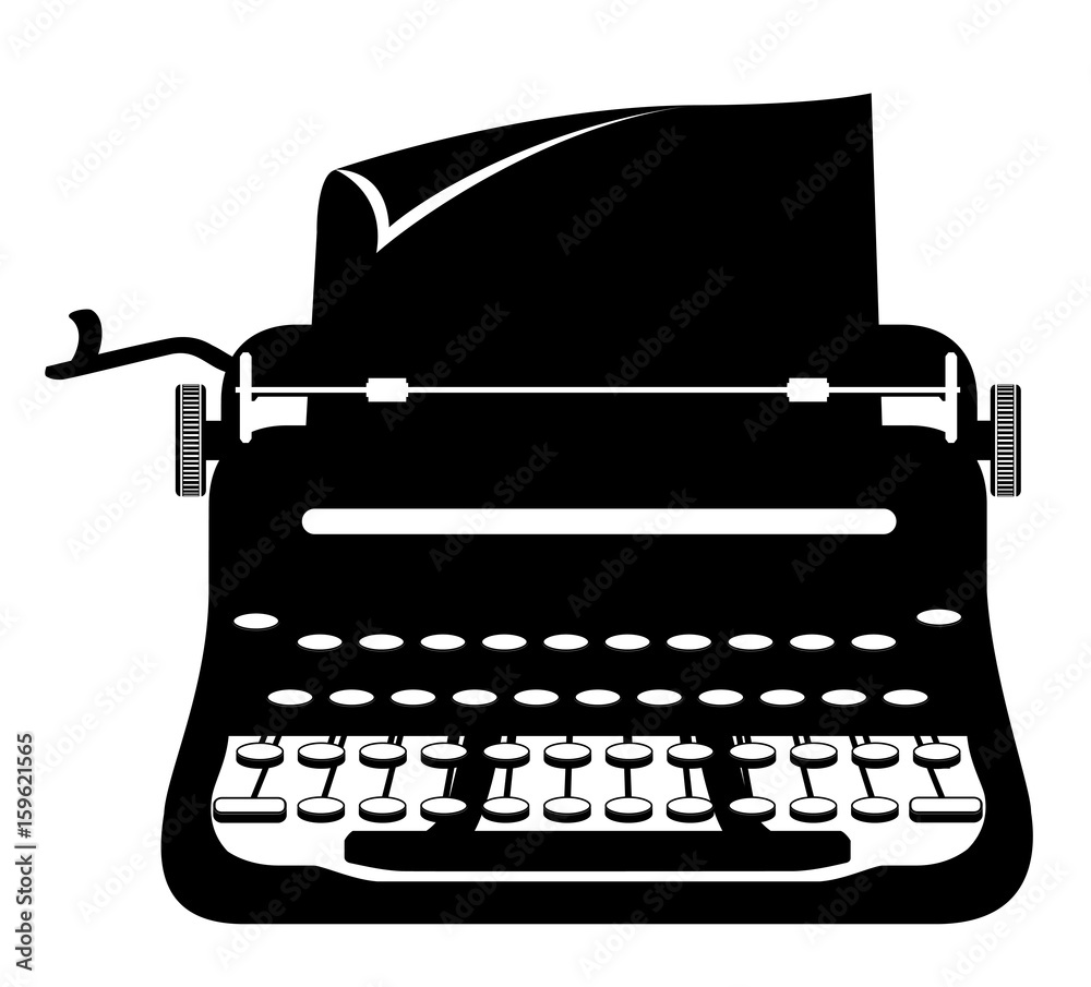 typewriter old retro vintage icon stock vector illustration