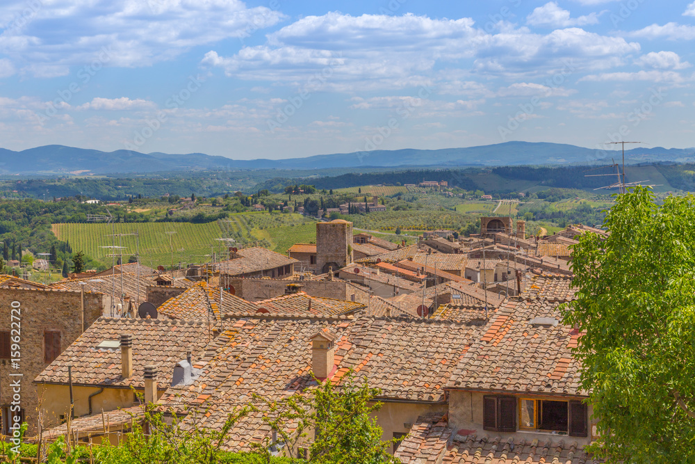Dächer von San Gimignano in der Toskana