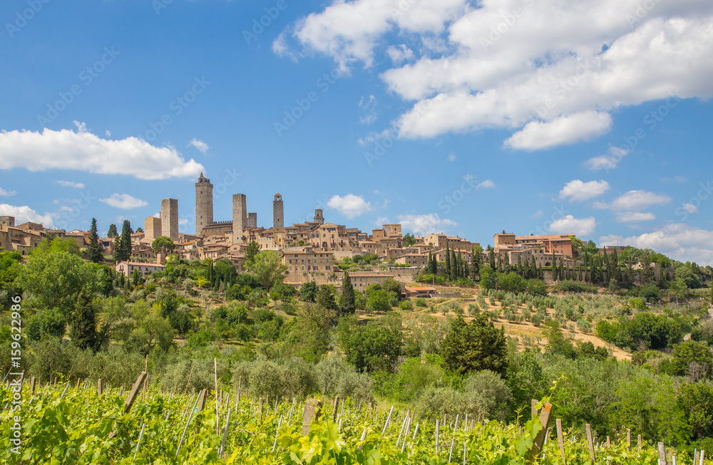 Panoramablick auf San Gimignano Toskana Italien