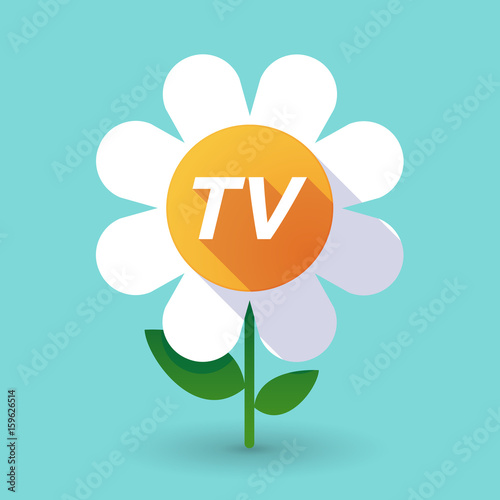 Long shadow flower with    the text TV