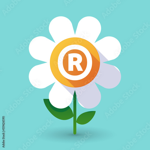Long shadow flower with    the registered trademark symbol