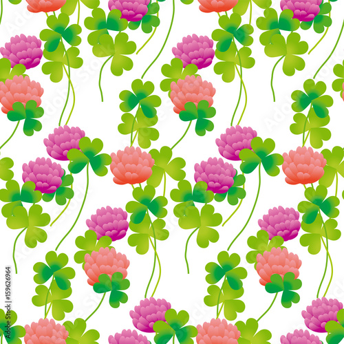Realistic floral clover sea...