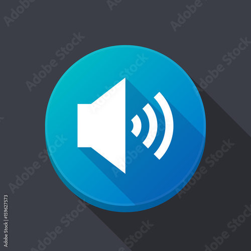 Long shadow button with  a speaker volume sign