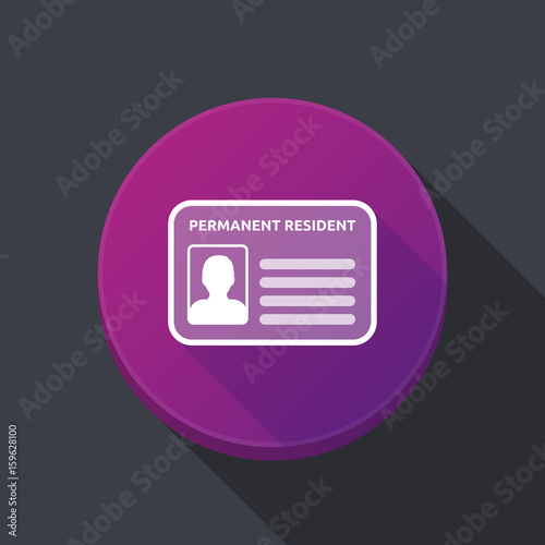 Long shadow button with  a green card