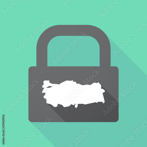 Long shadow lock with  a map of Turkey