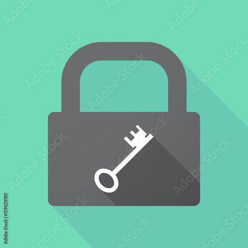 Long shadow lock with  a vintage key