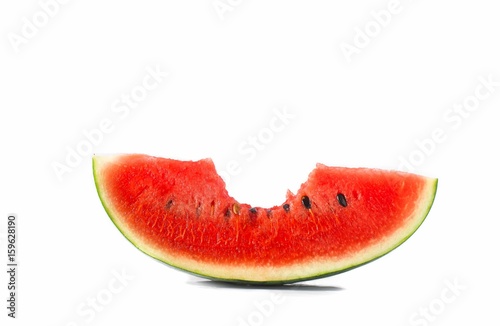 Watermelon bite on white background