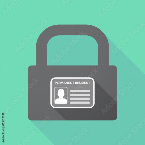 Long shadow lock with  a green card