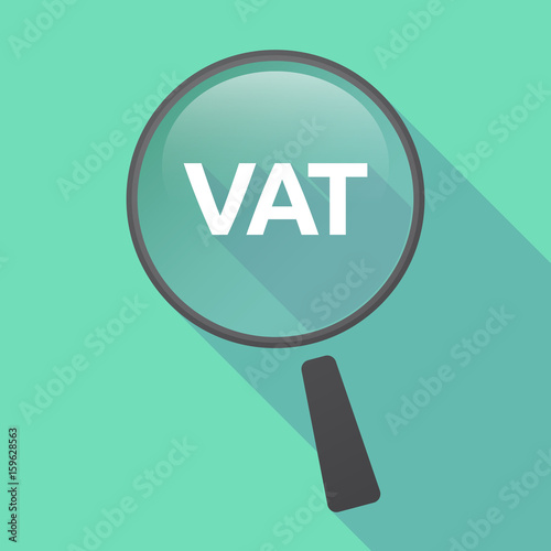 Long shadow loupe with  the value added tax acronym VAT