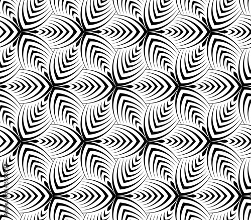 flower pattern vector, repeating linear petal of flower, monochrome stylish 