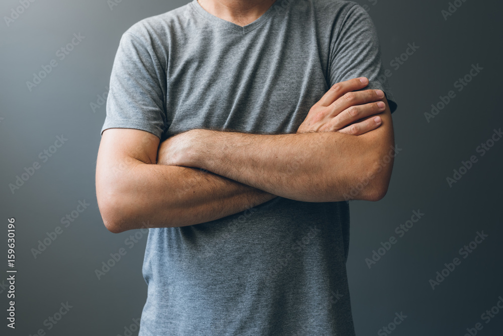 Ταπετσαρία Casual adult man with arms crossed, body language