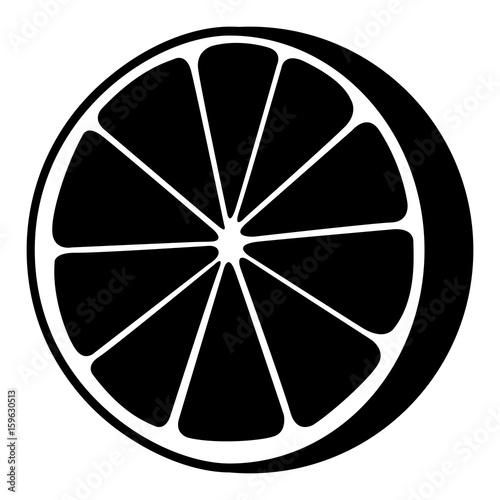 Isolated cut orange silhouette