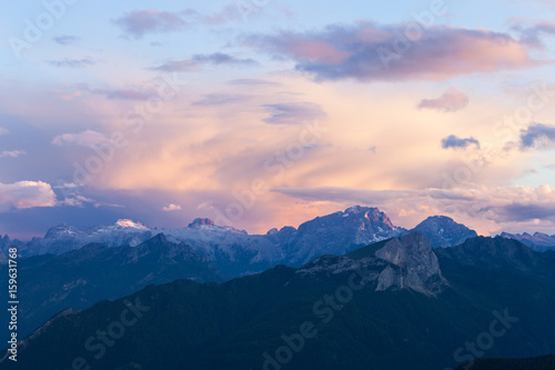 High mountain ridge at sunset © Nickolay Khoroshkov