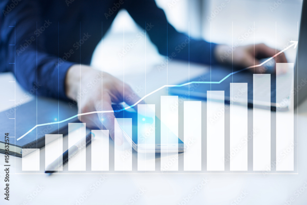 Diagrams and graphs. Business strategy, data analysis, financial growth concept. Diagrams and graphs. Business strategy, data analysis, financial growth concept.