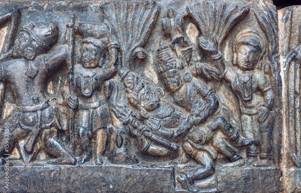 Shivasex - Sexual activity of lord Shiva and his wife Parvati on sculptured wall of  12th centur Hindu Hoysaleshwara temple in Halebidu, India Stock Photo |  Adobe Stock