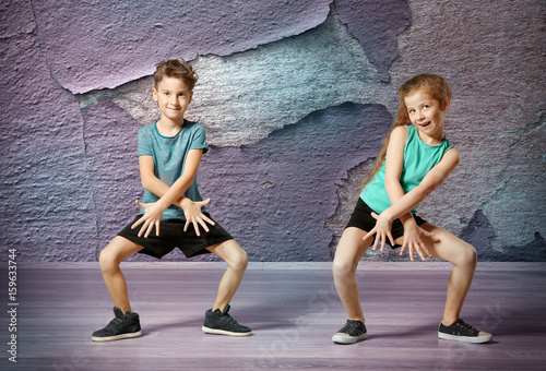 Cute funny children in danc...