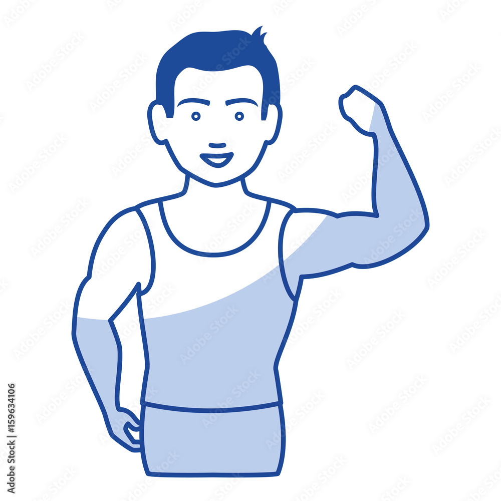 athletic man character icon vector illustration design