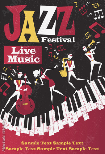 Retro Abstract Jazz Festival Portrait Poster