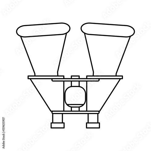 binoculars topview icon image vector illustration design  single black line