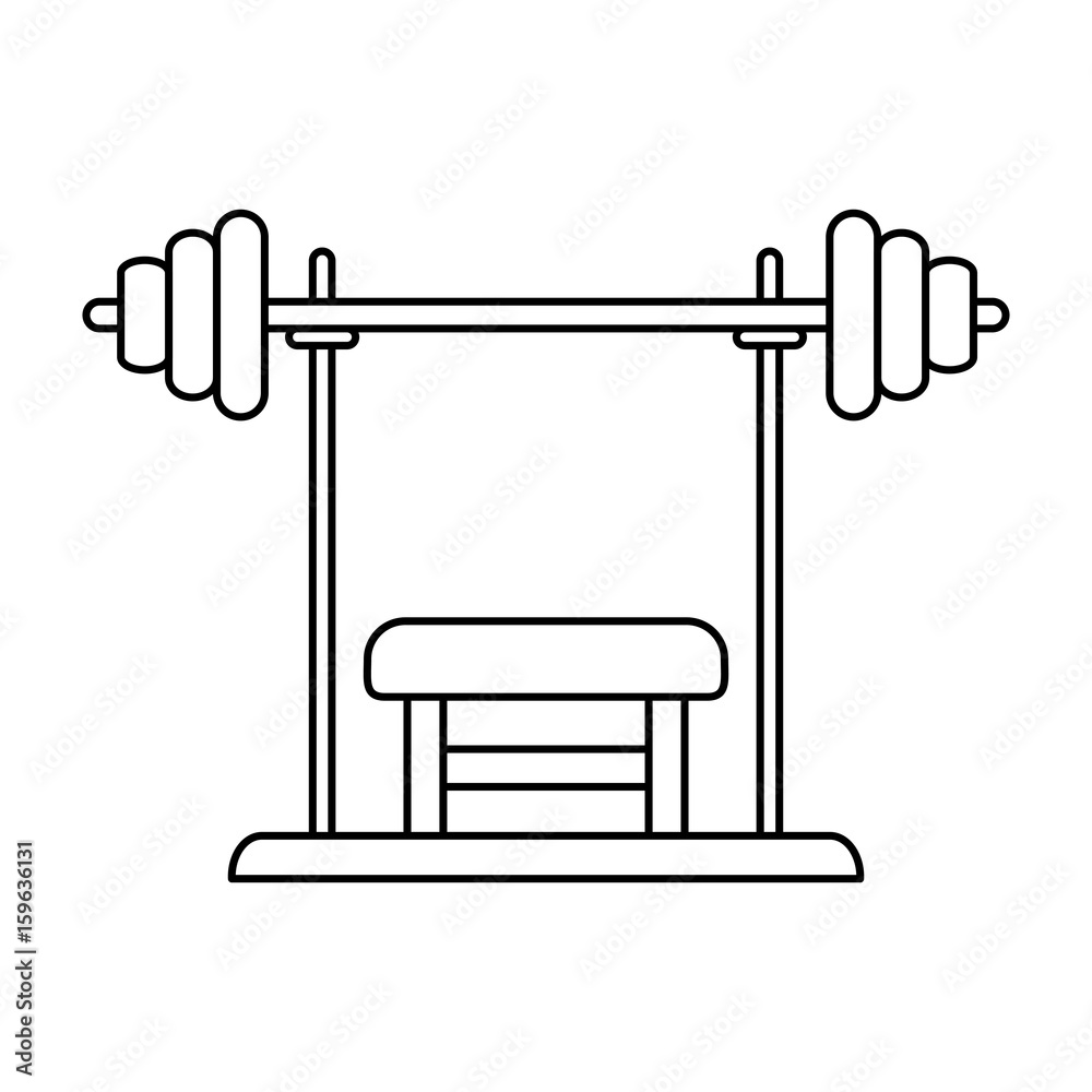 Fototapeta premium bench press fitness related icon image vector illustration design single black line