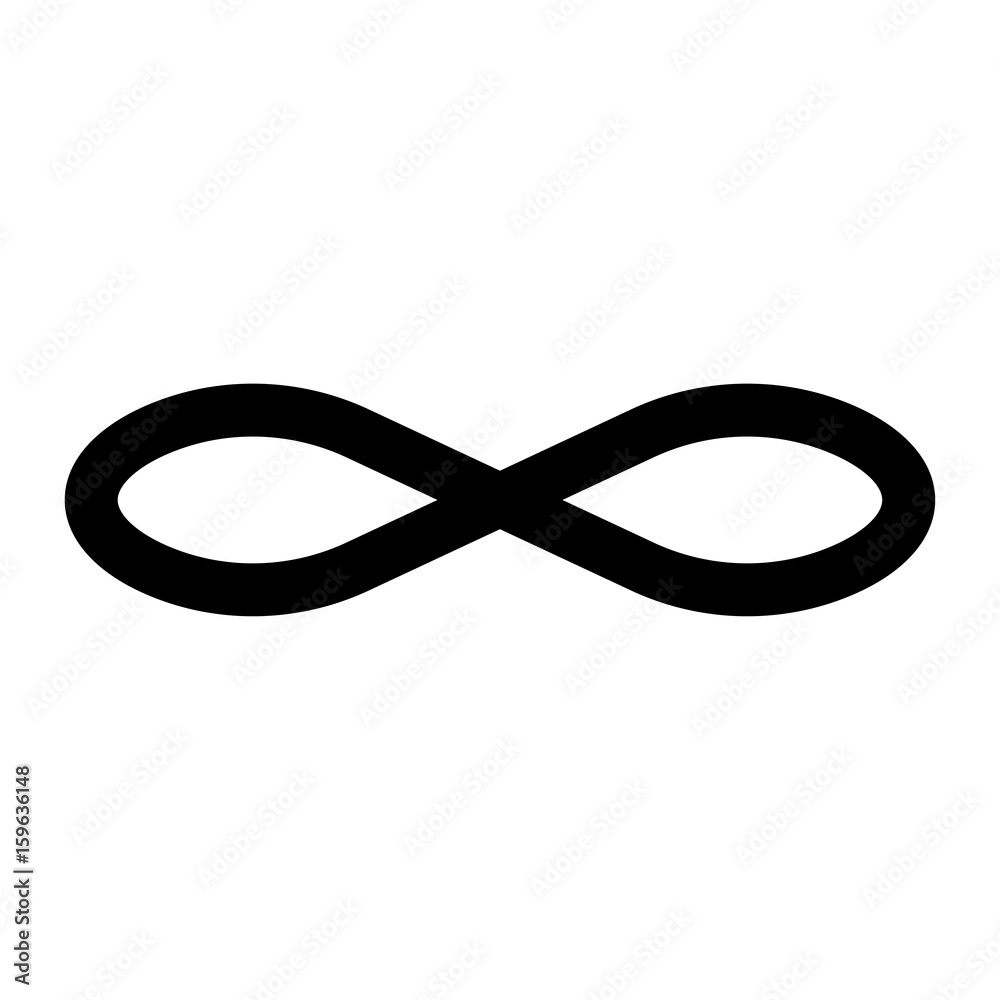 Infinity symbol the black color icon . Infinity symbol the black color icon .