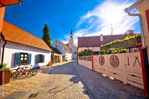 Colorful street of baroque town Varazdin view photo