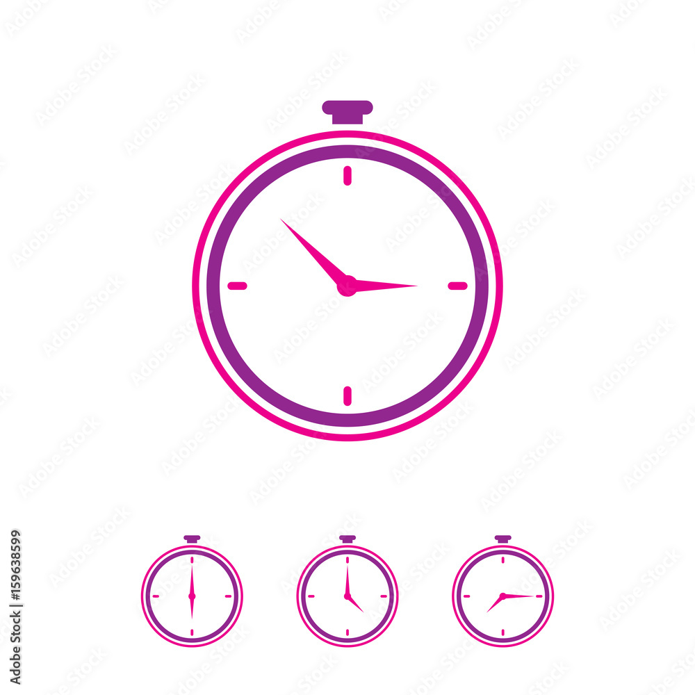 Clock icon, clock logo, set of clock icon, vector illustration.
