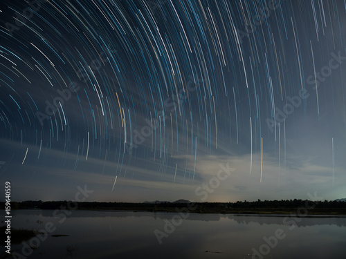 starry night ,startrail over the lagoon