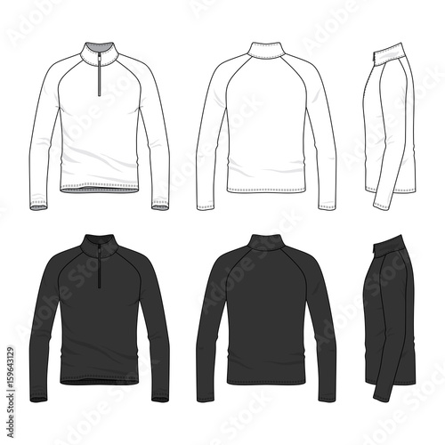 Raglan sleeved t-shirt with zipper.