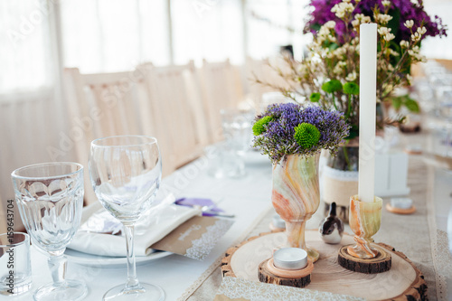 Wedding decor with fresh flowers